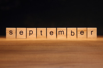 September wooden blocks.