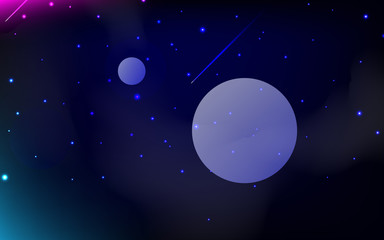 Futuristic cosmos with blue art, star, and cloud space vector. Abstract desgn for technology, cartoon, universe and cosmos background