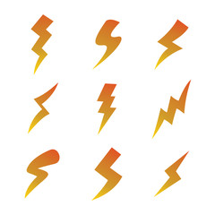 Thunder icons set, Lightning , Thunderbolt, Flash logo. Letter S logo