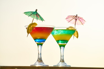 Tasty alcoholic beverage in a hotel