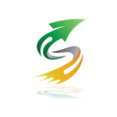 Letter S Arrow Fast  Logo Template, Initial S Logo, Arrow Logo