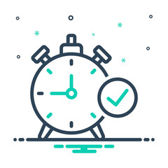 mix icon for time check symbol 