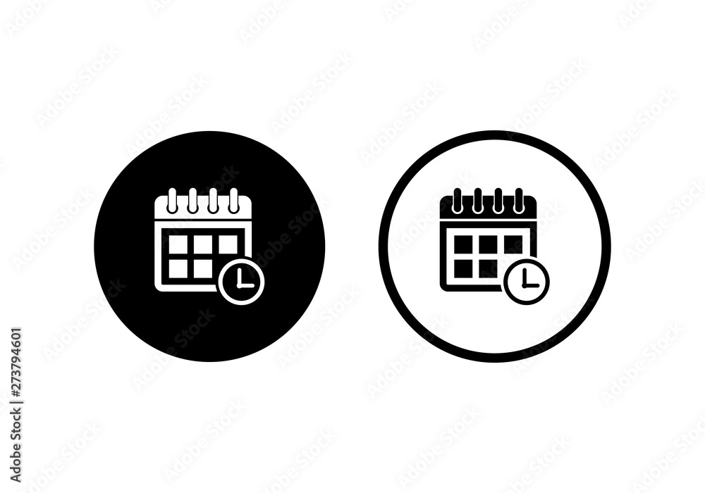 Poster celendar icon set vector. symbol for web site computer and mobile vector