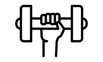 Dumbbell in hand icon for fitness and strength training concepts