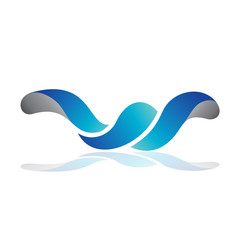 Letter W logo with wave style. Water wave logo