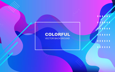 Colorful purple and blue fluid liquid shape background. Futuristic gradient composition