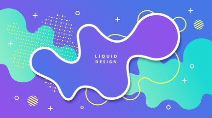 Liquid Gradient Background with fluid shape landscape composition