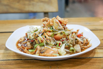 Papaya Salad with Vermicelli and Salted Crab.