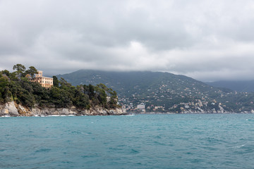 Naklejka premium Small city from the sea