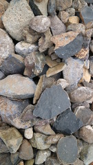 Gravel Stone on the green grass