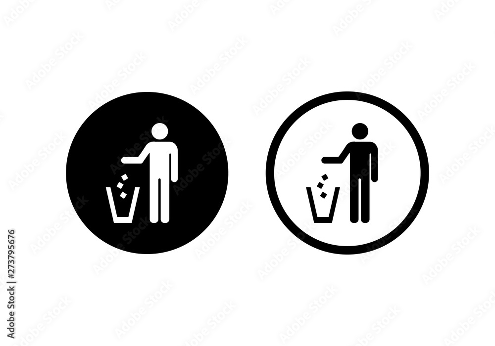 Aufkleber garbage symbol. do not litter sign. trash icon. symbol for web site computer and mobile vector.