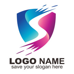 S letter protective logo - Vector