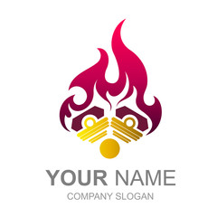 hot engine logo, mechanic logo design template