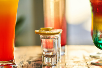 Tasty alcoholic beverage in a hotel