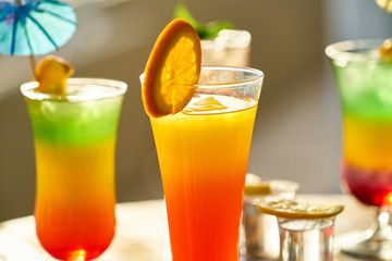 Tasty alcoholic beverage in a hotel
