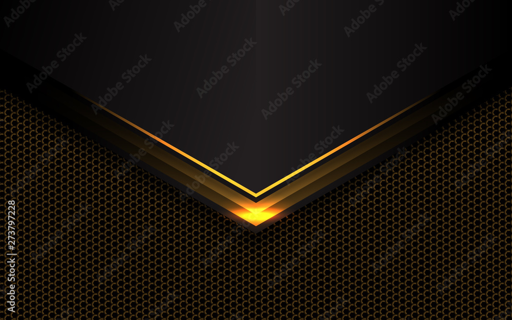 Aufkleber black abstract 3d background with a combination light line gold and pattern. paper structure black g
