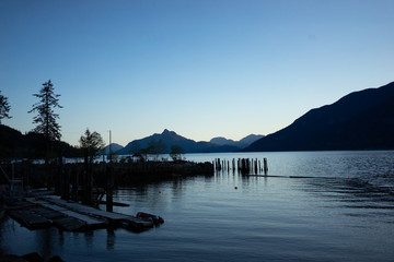 Portage Cove Vancouver BC PNW Mountain Lake Blue