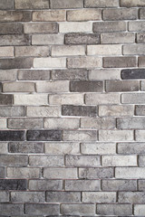 Black and Grey colour striped bricks on white concrete wall texture background, Interior decoration room concept