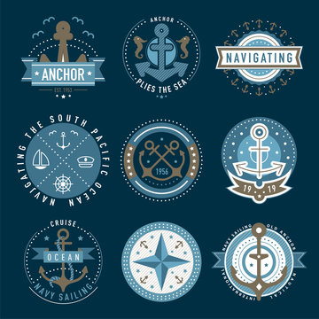 Nautical logo template set