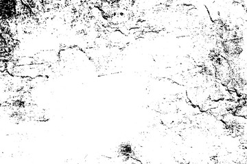 Grunge background black and white. Vector city texture dark. Abstract pattern of cracks, dust, dirt. Old worn surface of destruction. Corrosion covered wall.