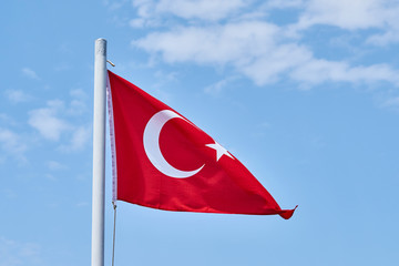 Turkish flag and sky background