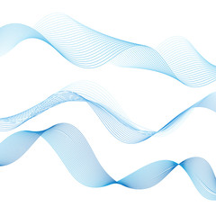 Beautiful blue waves on a white background