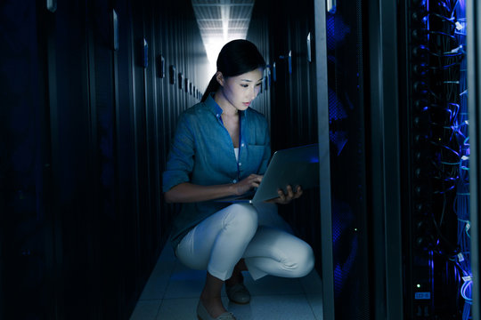 Technical personnel in the maintenance room inspection