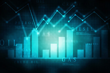 2d rendering Stock market online business concept. business Graph 