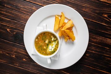 vegetable soup with baked potato