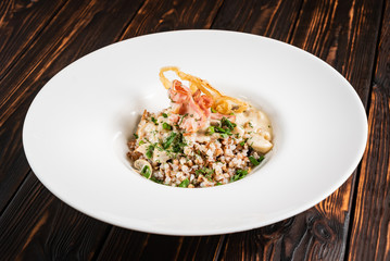 buckwheat with chicken and bacon