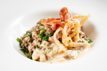 buckwheat with chicken and bacon