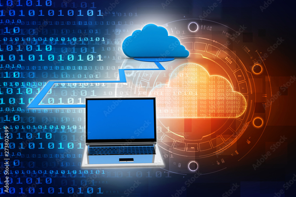 Poster 3d rendering technology cloud computing