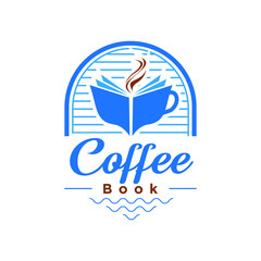 Cup and Books Logo Design Template