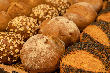 assortment of baked bread