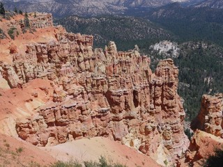 Cropped medium close up of rock formations seen from the lookout at Ponderosa Point, Bryce Canyon National Park