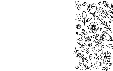 Organic and eco banner in hand drawn style