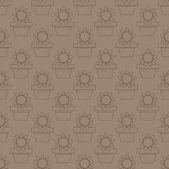 Organic nature seamless pattern in outline style.