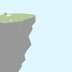 Illustration of a cliff on a blue background
