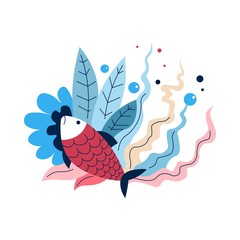 Fish carp or bass fishing sport or hobby abstract concept