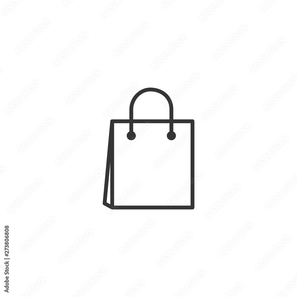 Aufkleber shoping bag icon black color editable. shoping bag symbol flat vector sign isolated on white backgro