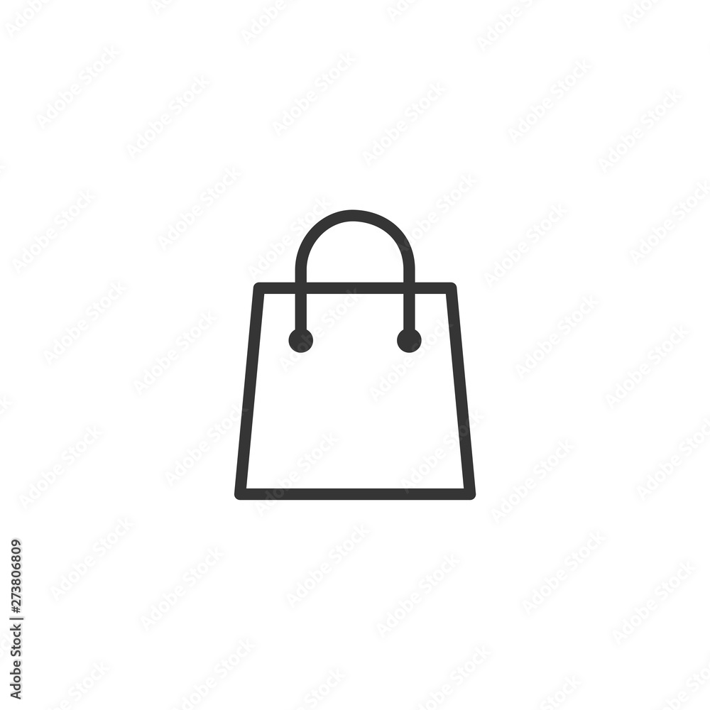 Aufkleber shoping bag icon black color editable. shoping bag symbol flat vector sign isolated on white backgro