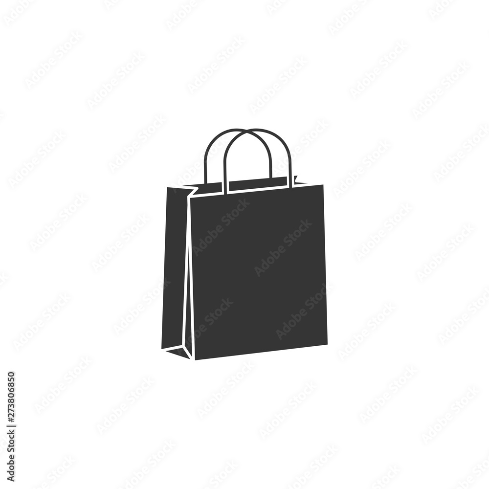 Aufkleber shoping bag icon black color editable. shoping bag symbol flat vector sign isolated on white backgro