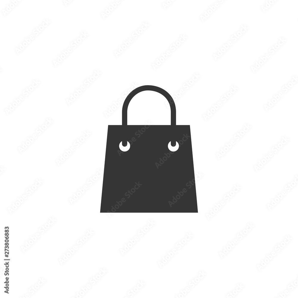 Aufkleber shoping bag icon black color editable. shoping bag symbol Flat vector sign isolated on white background. Simple vector illustration for graphic and web design.