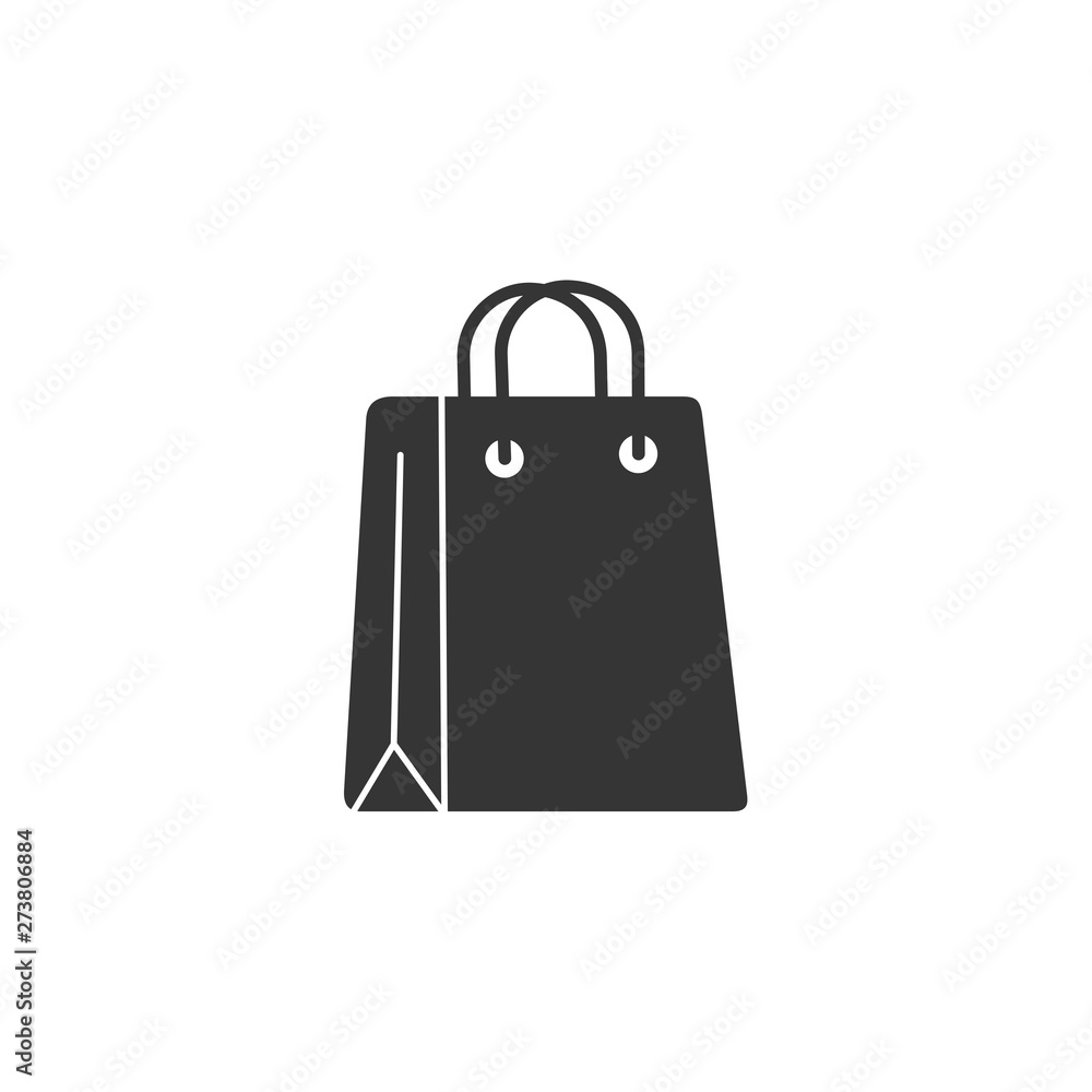 Aufkleber shoping bag icon black color editable. shoping bag symbol flat vector sign isolated on white backgro