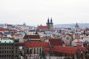 Naklejka na ściany i meble Panorama of Stare Mesto district in Prague