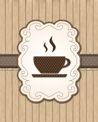 Background with cup of coffee and cup of coffee