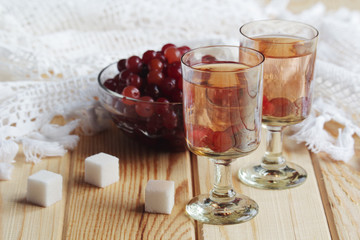 Russian homemade liquor with vodka and cranberry