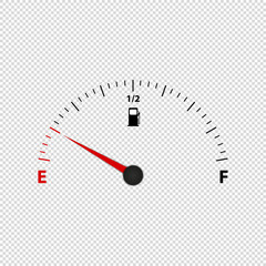 Fuel Gauge Meter - Vector Illustration - Isolated On Transparent Background