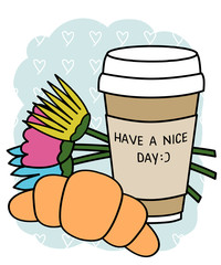 Coffee and croissant