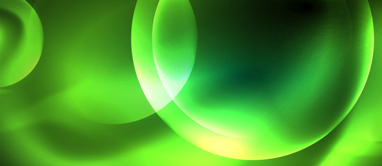 Neon glowing circles vector abstract background